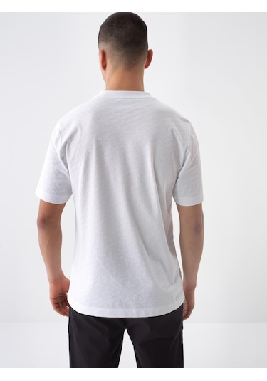 Xint Beyaz Pamuk Dokulu Regular Fit Tişört 502239