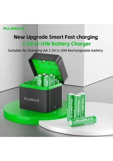 Besthome1 Dream011 Pujımax 12 Yuvalı Aa 1.5v Lityum İyon Şarj İstasyonu - 4255mah Kapasite Çift Şarj Modu