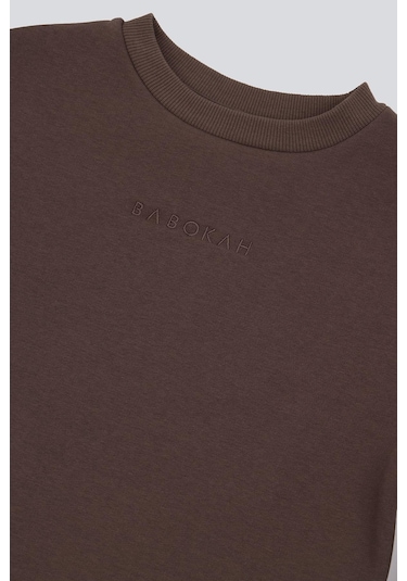 Kids Boy Nakışlı Sweatshirt Açık Kahve Açık Kahverengi
