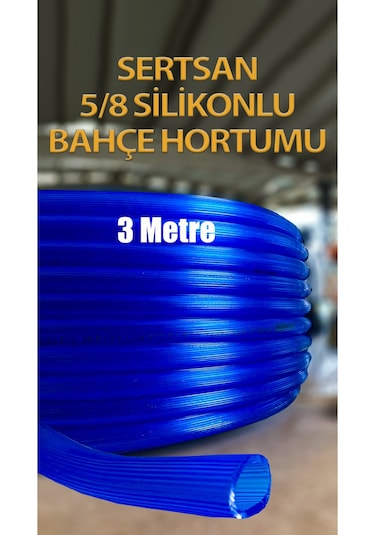 Silikonlu Bahçe Hortumu 5/8 Mavi Renk 3 Metre