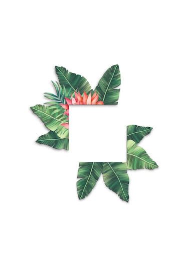 Cajuart Dekoratif Yeşil Çiçek Desenli Ahşap Priz Anahtar Sticker Dekor