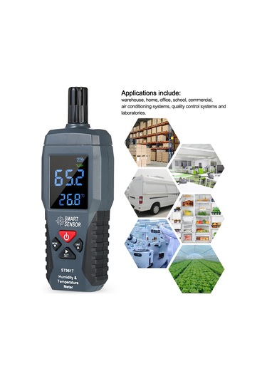 Springsun Akıllı Sensör Dijital Nem/sıcaklık Ölçer - Yüksek Hassasiyet Lcd