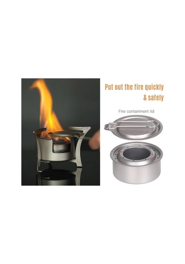 Vkemall Yeni Wst065-2 Saf Titanyum Alkol Sobası Yangın Söndürme Kılıfı İle Gümüş