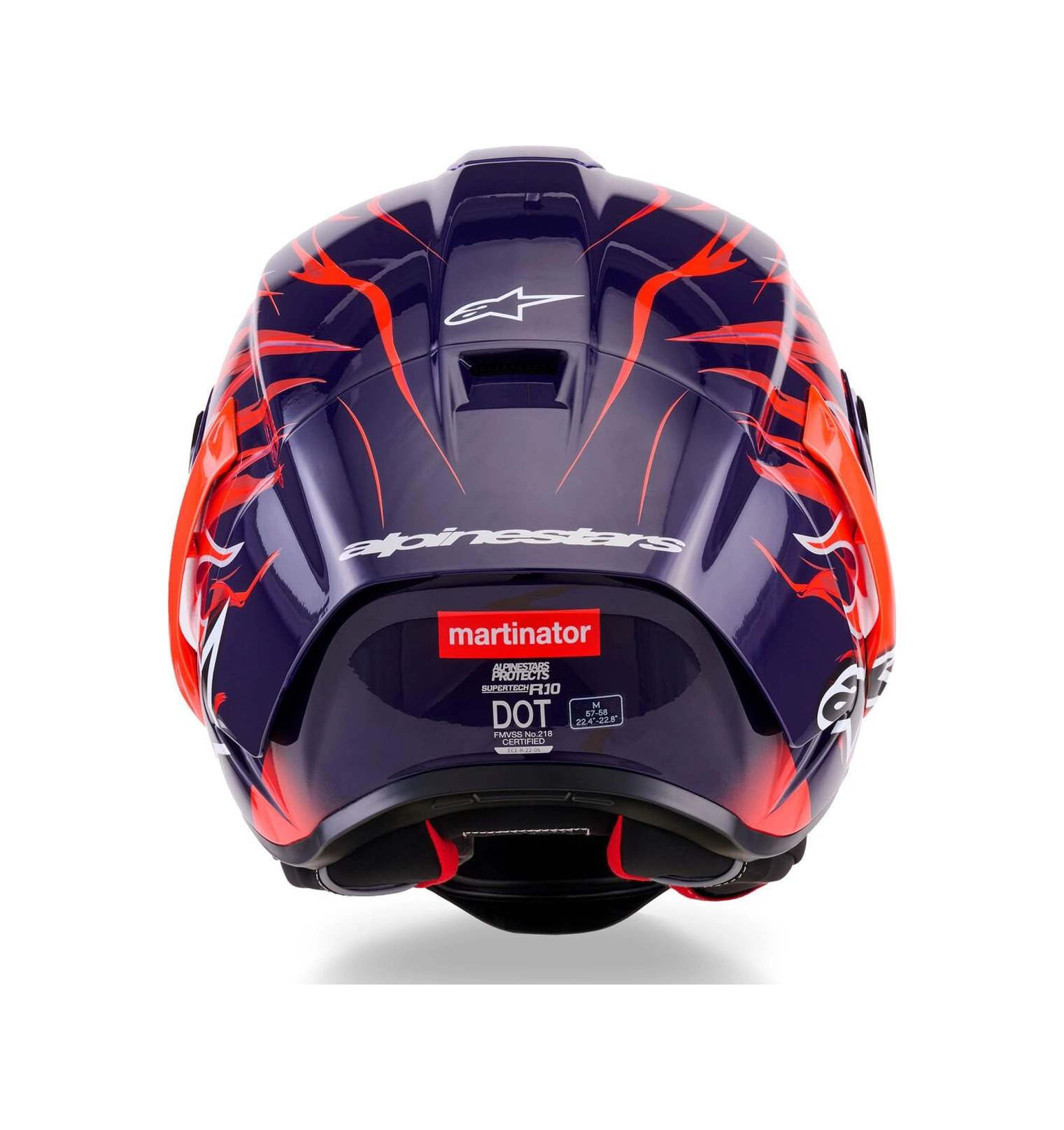 Alpinestars Supertech R10 Carbon Flyte Spor Motosiklet Kaskı Kırmızı Lacivert