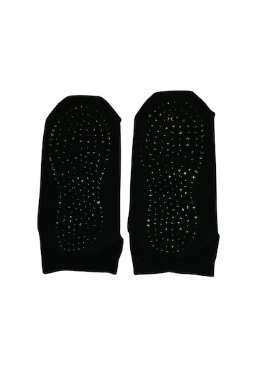 Tek Çift Likralı Kaymaz Taban Abs Silikon Baskılı Spor Aktivite ve Hac Umre Tavaf Erkek Çorap Siyah