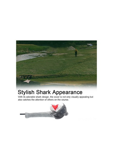 Qingmipy Gri Yumuşak Kadife Golf Wood Çubuğu Koruması - Köpekbalığı Desenli 1,3,5 Numaralı Kollar İçin Vuruş Ve Çizik Koruması Gri