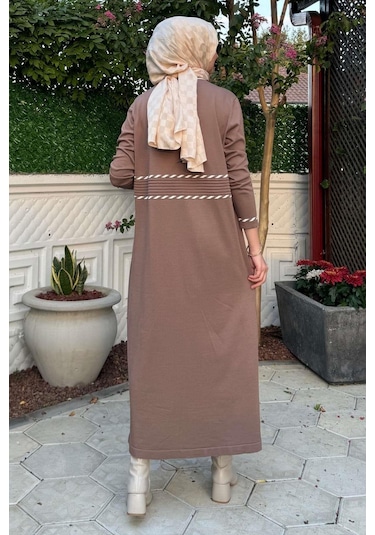 Samanyolu Kahve Triko Elbise Normal