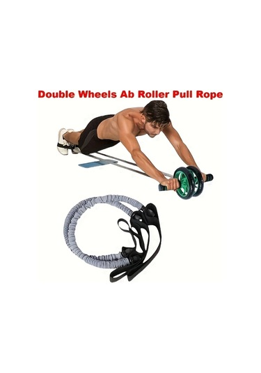 Willowhaven Gri Abdominal Roller Esneme Bandı Evde Karın Kası Egzersiz Ekipmanları 2li Set