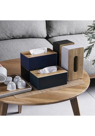 A-blcak-ahşap Doku Tutucu Ev Doku Saklama Kutusu Çıkarılabilir Doku Kutusu Zarif Ve Sade