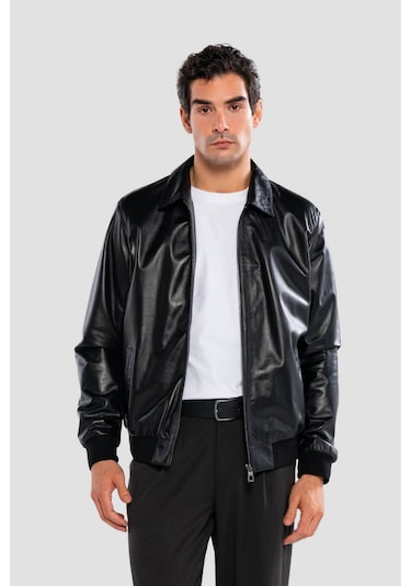 Tamer Tanca Erkek Hakiki Deri Siyah Deri Mont 415 K-873 Erk Dr Mont Sk24/25 Sıyah Dr Siyah