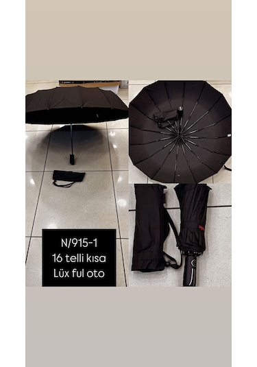 Rainwalker N915 Full Otomatik Lüx Şemsiye 16 Telli Siyah
