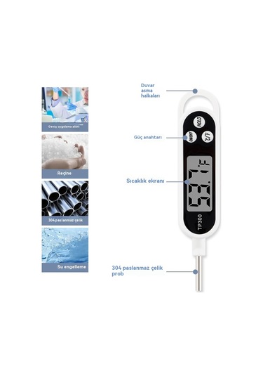 Jian Fan Yağsıcaklığısüttutu Sıvını Ölmek İçin "mutfakgıda Probu Termometresi" Beyaz