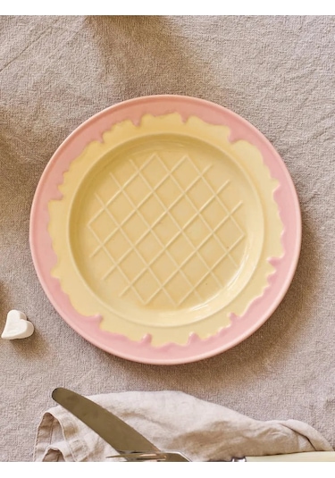 Roomi Porselen Yemeklik Tabak - 20,5 Cm Vafliyka 480825698 Bej