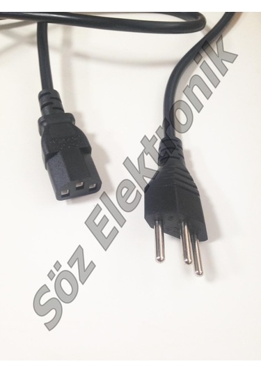 İsveç Power Kablo 3X0.75 1.8 Mt 1 Paket 5'Li