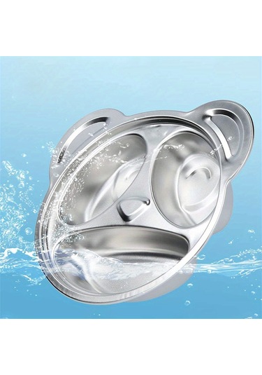 Paslanmaz Çelik Panda Şekilli Yemek Tabağı - Karikatür Tasarım