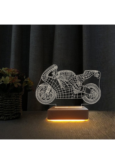 Yarış Motoru 3d Lambası Doğum Günü Hediyesi Lamba