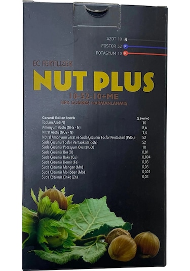 Nut Plus 10-52-10 + Me Ec Fertilizer Npk Granül Gübre 1 Kg