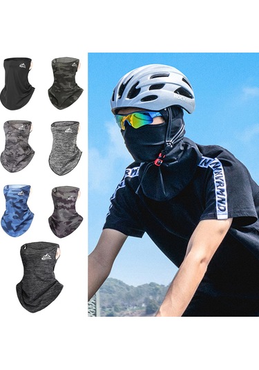 Ranyeek Unisex Güneş Korumalı Bisiklet Boyunluk, Nefes Alabilir Esnek Kumaş, Yeşil Kamuflaj, Koşu Ve Outdoor Aktiviteler İçin Yeşil