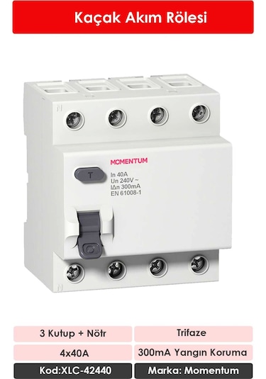 Momentum Kaçak Akım Rölesi 300ma 4x40a Xlc-42440