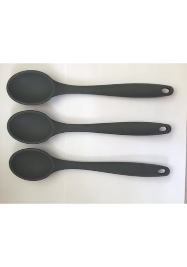Pink Rose Silikon Kaşık Antrasit 3'lü