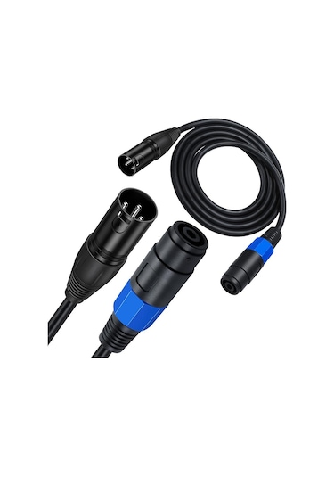 Stüdyo Mikrofonu İçin Speakon - Xlr Erkek Kablo Speakon Dişi Konnektörlü Xlr Erkek Uzatma Kablosu Büküm Kilidi