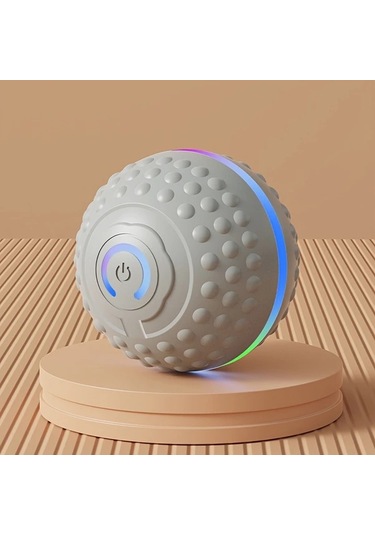 Turcoshop11 Gri 1 Otomatik Zıplayan Köpek Oyuncağı Usb Şarjlı Akıllı İnteraktif Top Küçük Orta Büyük Köpekler İçin