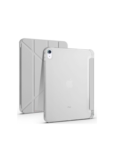 İpad 10.nesil 10.9 İnç 2022 Uyumlu Üçgen Katlanabilir Kalemlikli Yatay Dikey Standlı Akıllı Kılıf Tablet Kılıfı