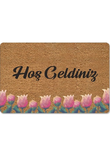 Kedicikler Temalı Coco Görünümlü Dekoratif Dış Kapı Önü Ve Iç Mekan Paspası Hint Kırmızı