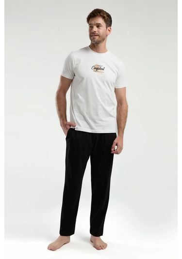Arnetta 3326 Kısa Kol Erkek Pijama Takımı Beyaz