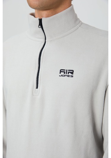 Tommy Life River Taş Dik Yaka Erkek Polar Sweatshirt - 88310 Taş