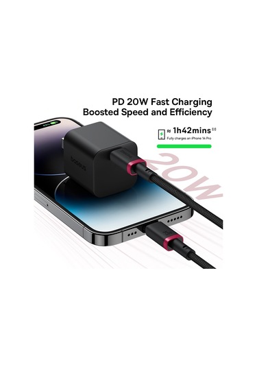 Baseus Dura Serisi Usb-c / Type-c'den 8 Pin 20w Hızlı Şarj Kablosu, Uzunluk:2m 001