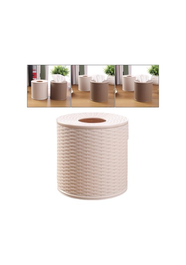 Homyl Rulo Kağıt Kutusu Pratik Süs Peçete Saklama Araba Bej Bej