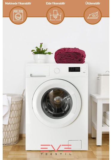 Eve Tekstil %100 Pamuk Ranforce Çarşaflı Yastık Ve Yorgan Kılıflı Çift Kişilik Nevresim Takımı 200x220 Cm Bordo