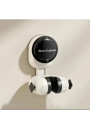 Hightower Siyah Vantuzlu Duş Başlığı Askısı Deliksiz Montaj Yağmur Ve El Duşu İçin Dayanıklı Siyah