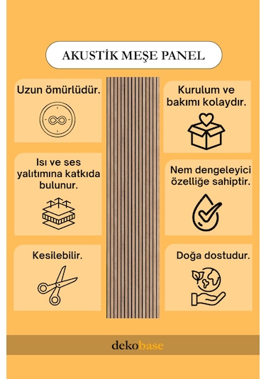 60x240 Cm Meşe Renk Akustik Ahşap Duvar Paneli