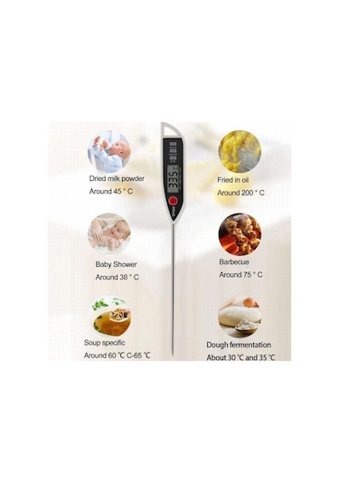 Turuncu Tp300 Gıda Termometresi Uzun Prob Lcd Ekran Su Geçirmez Doğru Anında Okuma Barbekü Elektronik Dijital Termometre Mutfak Aletleri