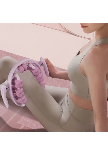 Anjiexun 26 Tekerlekli 360 Çok Yönlü Bacak Masaj Aleti - Baldır Kası Gevşetici Mor