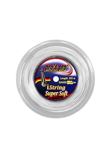 Pros Pro İstring Süper Soft 1,25 MM Rulo Raket Kordajı 200 M Beyaz