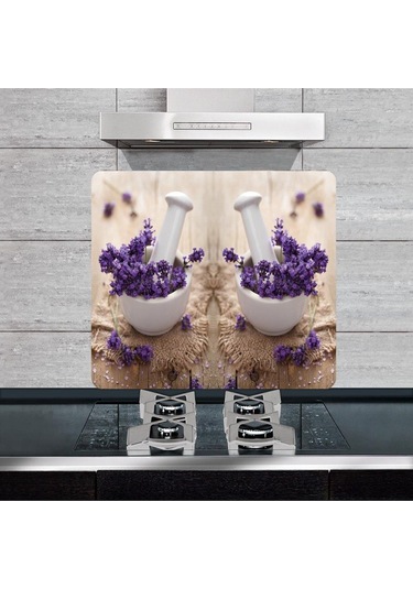 Dekoratif Cam Ocak Arkası Koruyucu ve Kesme Tahtası Tek Parça Şif