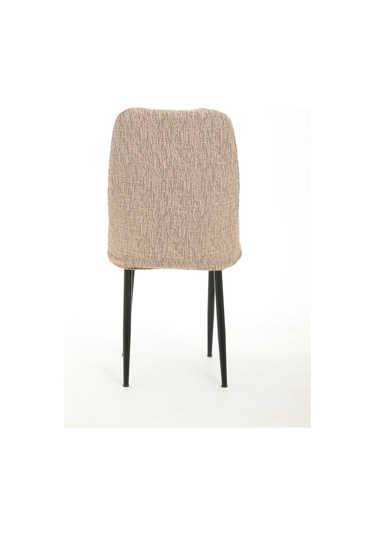 StarMall Jakarli Kumaş Oval Sandalye Kılıfı,sandalye Örtüsü Çubuk Desen 1 Adet Vizon