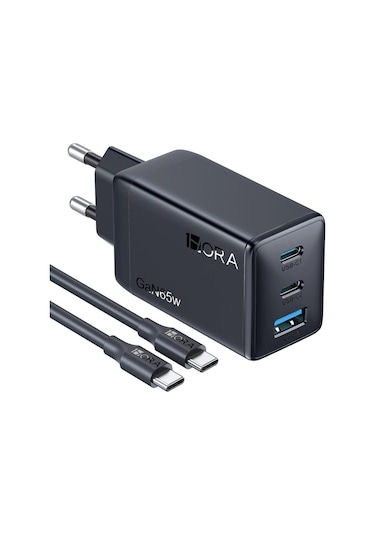 Gar322 Pd65w Şarj Cihazı - 2m Type-c To Type-c Data Kablosu - Hızlı Şarj - Siyah