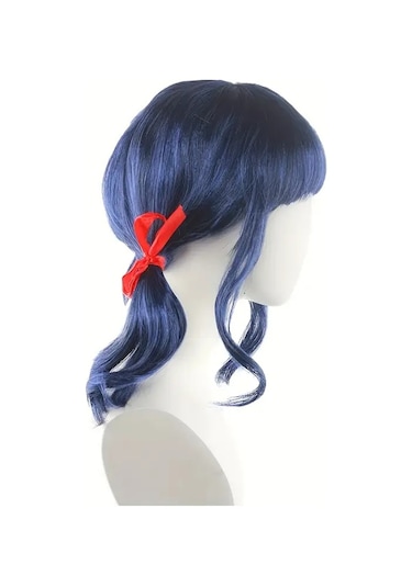 Merinette Uğurböceği Anime Cosplay Mavi Peruk Muvcizevi Uğur Böceği