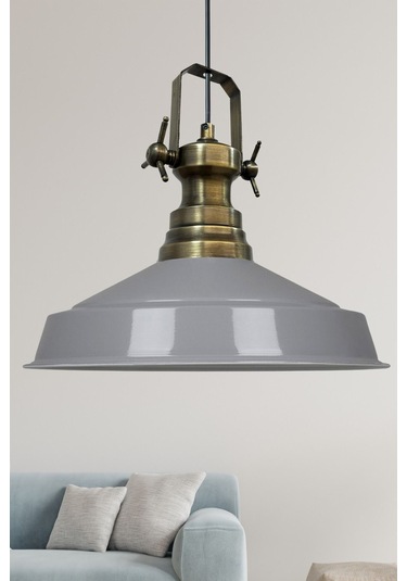 Asaletli Tekli Avize Yeni Eskitme Başlık Retro Sarkıt Lamba Restoran Salon Aydınlatma Gri