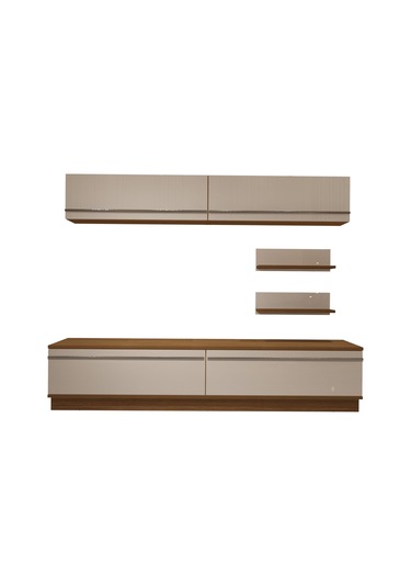 Decoraktiv Eko 5b Mdf Std Tv Ünitesi Tv Sehpası - Ceviz Beyaz Ahşap - Beyaz