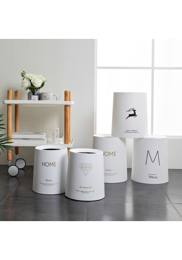 Sones 8l Oturma Odası Yatak Odası Ofis Yuvarlak Çift Katmanlı Açık Çöp Kutusu Altın Elmas Diğer