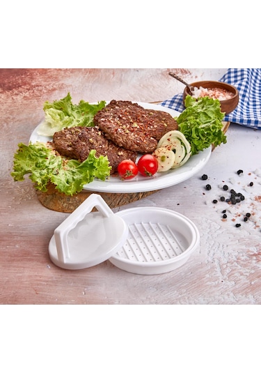 Rotanev Hamburger ve Köfte Kalıbı Şekillendirici Pratik Köfte Yapma Aparatı Ve Şekilli Patates Dilimleyici Çok Renkli