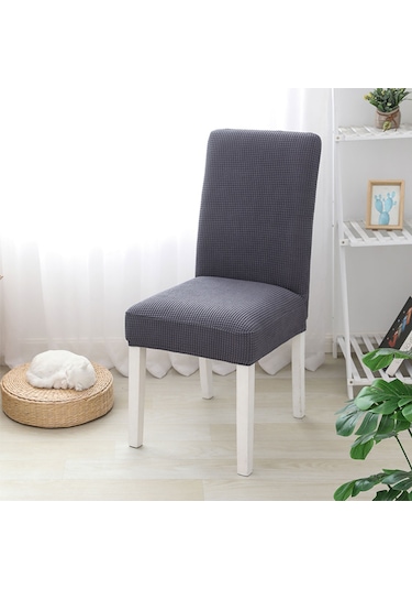 Teltree Esnek Jakar Kumaş Sandalye Kılıfı - Yıkanabilir, Çıkarılabilir, Ev, Restoran, Ofis İçin Açık Gri Gri