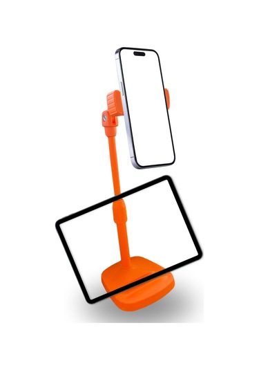 Woody Sofia Masa Üstü Tablet Ve Telefon Tutucu Plastik Aparat Turuncu Telefon Standı