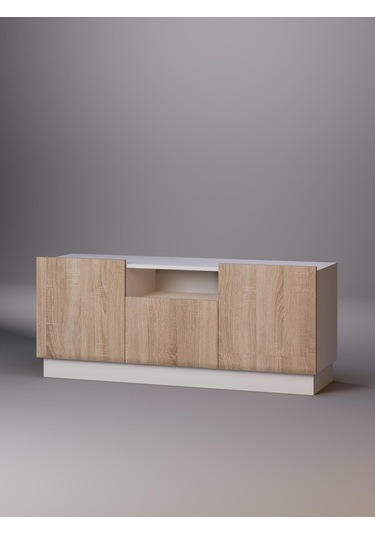 Detamob Lora Tv Ünitesi, Tv Sehpası, Beyaz/sonoma & Karbon Gri/sonoma Beyaz