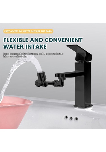 Qianfan 1080 Döner Sıçrama Filtresi Musluğu 1080 Büyük Açılı Gümüş